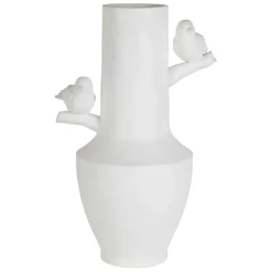 Fabrique de Styles Vases Et Soliflores>Vase moineau en résine h35.5cm Blanc