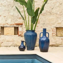 Fabrique de Styles Vases Et Soliflores>Vase pichet en grès h24cm - Mijas Indigo