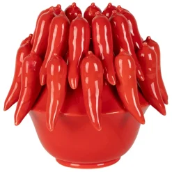 Fabrique de Styles Vases Et Soliflores>Vase Piment en dolomite h18cm Rouge