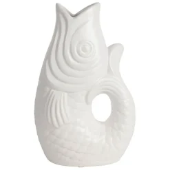 Fabrique de Styles Vases Et Soliflores>Vase poisson en grès h30.5cm - mer Blanc