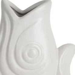 Fabrique de Styles Vases Et Soliflores>Vase poisson en grès h30.5cm - mer Blanc