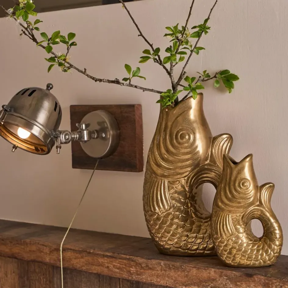 Fabrique de Styles Vases Et Soliflores>Vase poisson en grès h19.5 cm - Mer Doré