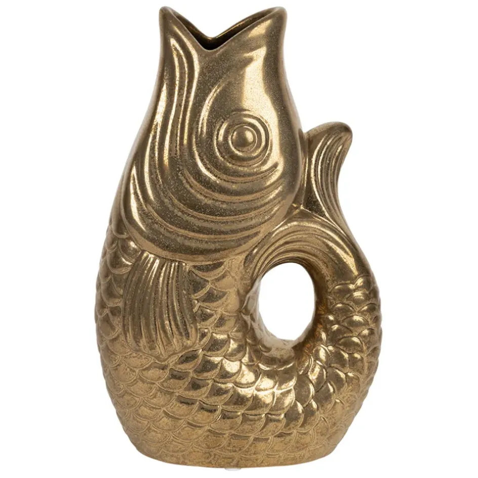 Fabrique de Styles Vases Et Soliflores>Vase poisson en grès h30.5 cm - Mer Doré
