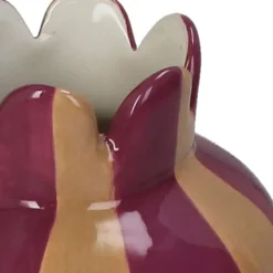 Fabrique de Styles Vases Et Soliflores>Vase rayures grès violet 10x10x16cm Multicolore