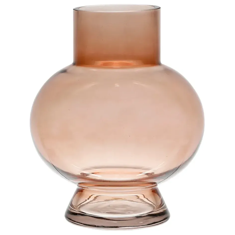 Fabrique de Styles Vases Et Soliflores>Vase rond en verre - madeira Brun