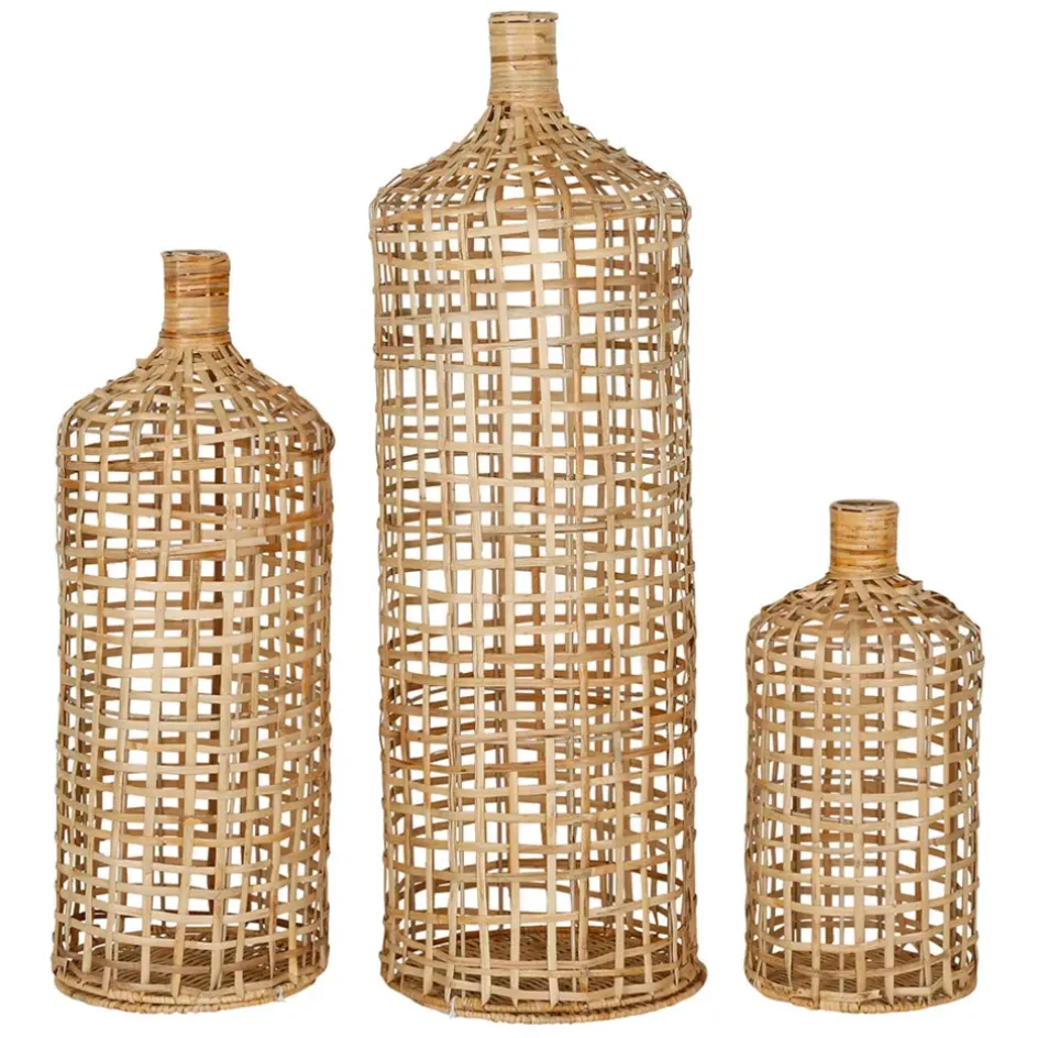 Fabrique de Styles Vases Et Soliflores>Vases paniers x3 en rotin - Mon hirondelle Naturel