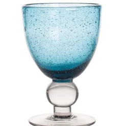Fabrique de Styles Verres À Vin>Verre à pied 28cl artisan bullé Bleu