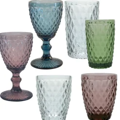 Fabrique de Styles Verres À Vin>Verre à pied 20cl poudre - Diamond Prune
