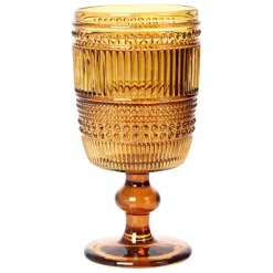 Fabrique de Styles Verres À Vin>Verre à pied en verre 30cl - strie Ambre