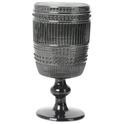 Fabrique de Styles Verres À Vin>Verre à pied en verre fumé 30cl - strie Gris