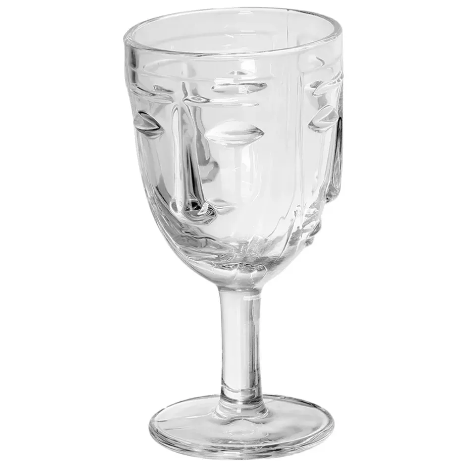 Fabrique de Styles Verres À Vin>Verre a pied visage - d8xh16.5cm Transparent