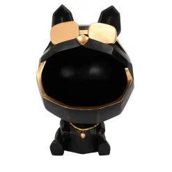 Fabrique de Styles Petits Objets Déco>Vide poche chien a lunettes noir Noir, Doré