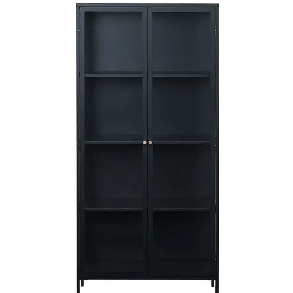 Fabrique de Styles Buffets Et Vitrines>Vitrine en métal 4 étagères h190cm - carmel Noir
