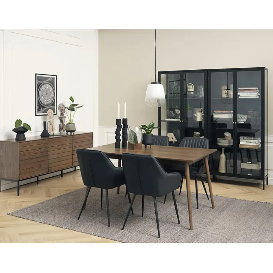 Fabrique de Styles Buffets Et Vitrines>Vitrine en métal 4 étagères h190cm - carmel Noir