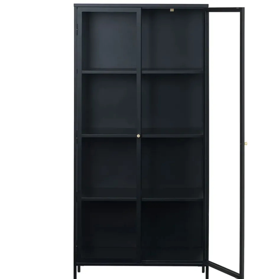 Fabrique de Styles Buffets Et Vitrines>Vitrine en métal 4 étagères h190cm - carmel Noir