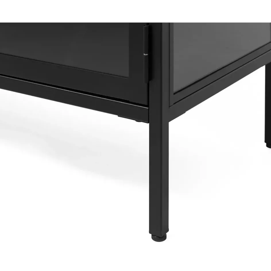 Fabrique de Styles Buffets Et Vitrines>Vitrine en métal 4 étagères h190cm - carmel Noir